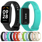 For Xiaomi Mi Band 8 Active Solid Color Integrated Silicone Watch Band(Orange)