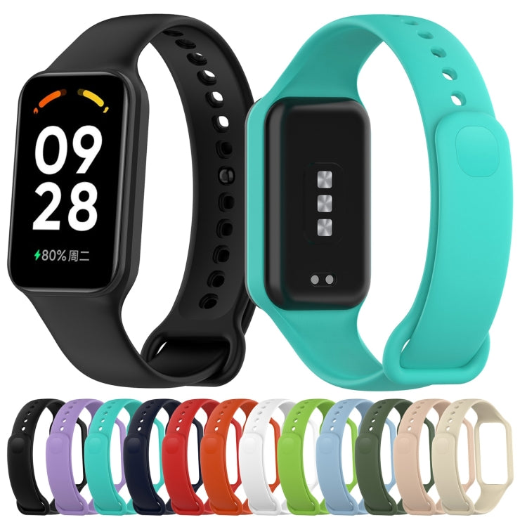 For Xiaomi Mi Band 8 Active Solid Color Integrated Silicone Watch Band(Purple)