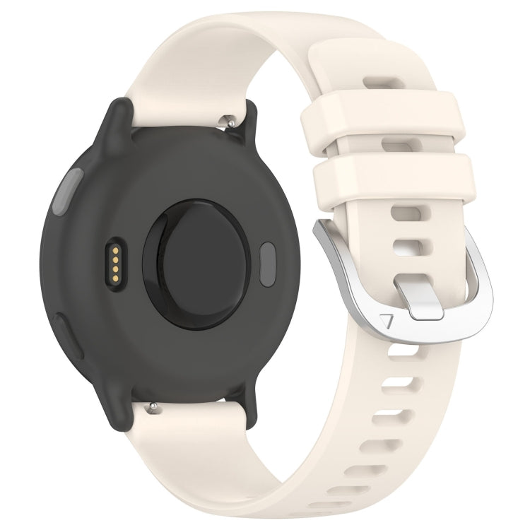 For Garmin Venu SQ2 Liquid Glossy Silver Buckle Silicone Watch Band(Starlight)