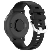 For Garmin Venu 2 Plus Liquid Glossy Silver Buckle Silicone Watch Band(Black)