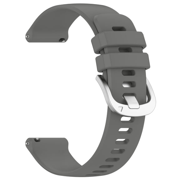 For Garmin Venu 2 Plus Liquid Glossy Silver Buckle Silicone Watch Band(Gray)