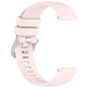 For Garmin Venu 2 Plus Liquid Glossy Silver Buckle Silicone Watch Band(Pink)