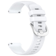 For Garmin Venu 2 Plus Liquid Glossy Silver Buckle Silicone Watch Band(White)