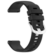 For Garmin Forerunner 158 / 55 Liquid Glossy Silver Buckle Silicone Watch Band(Black)