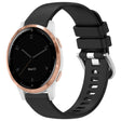 For Garmin Vivoactive 4S Liquid Glossy Silver Buckle Silicone Watch Band(Black) - free shipping - PMC TechLife - Order now!
