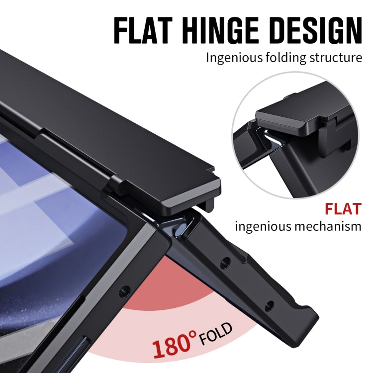 For Samsung Galaxy Z Fold4 Diamond Case-film Integral Hinge Shockproof Phone Case with Pen(Black)