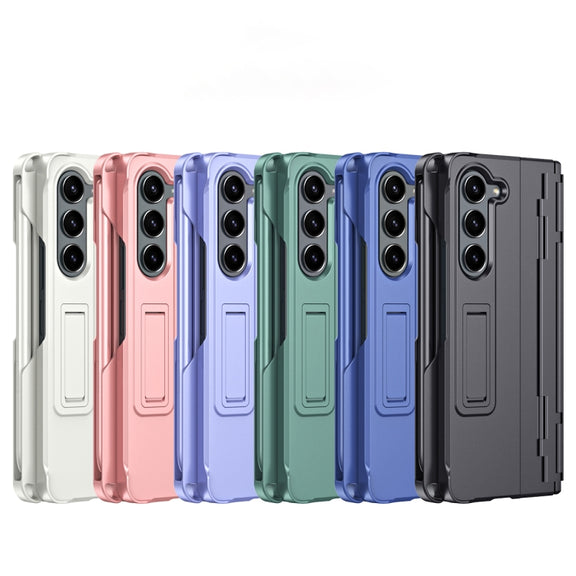 For Samsung Galaxy Z Fold4 Diamond Case-film Integral Hinge Shockproof Phone Case with Pen(Black)