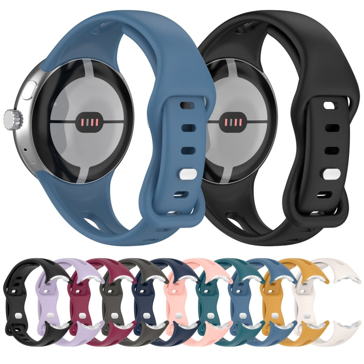 For Google Pixel Watch 2 Small Waist Butterfly Buckle Silicone Watch Band(Pink)
