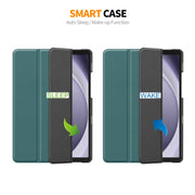 For Samsung Galaxy Tab A9 8.7 ENKAY Tri-fold Custer Texture Leather Smart Tablet Case(Grey)