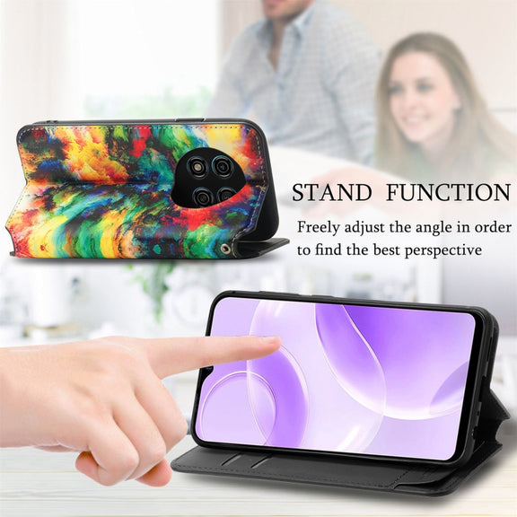 For Ulefone Note 15 CaseNeo Colorful Magnetic Leather Phone Case(Colorful Cloud)