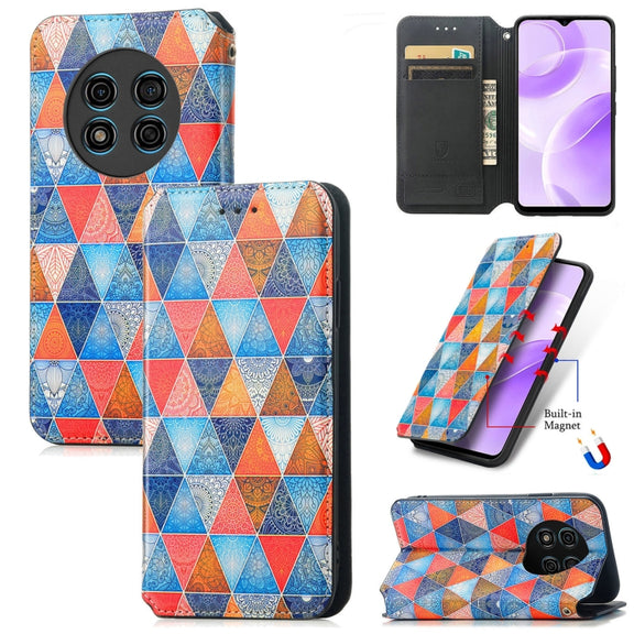 For Ulefone Note 15 CaseNeo Colorful Magnetic Leather Phone Case(Rhombus Mandala)