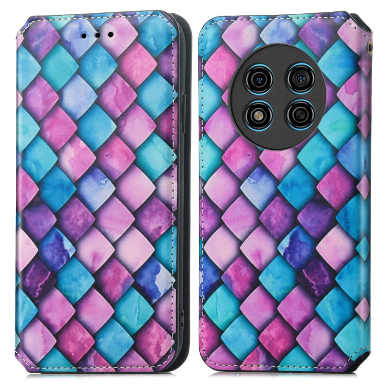For Ulefone Note 15 CaseNeo Colorful Magnetic Leather Phone Case(Purple Scales)