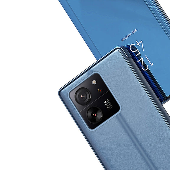 For Xiaomi Redmi Note 13 Pro+ Plated Mirror Horizontal Flip Leather Phone Case with Holder(Silver)