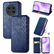For Ulefone Note 15 Cubic Grid Pressed Magnetic Leather Phone Case(Blue)