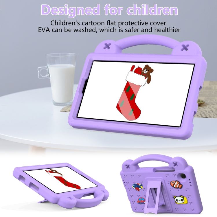 For Samsung Galaxy Tab A9 Handle Kickstand Children EVA Shockproof Tablet Case(Light Purple)