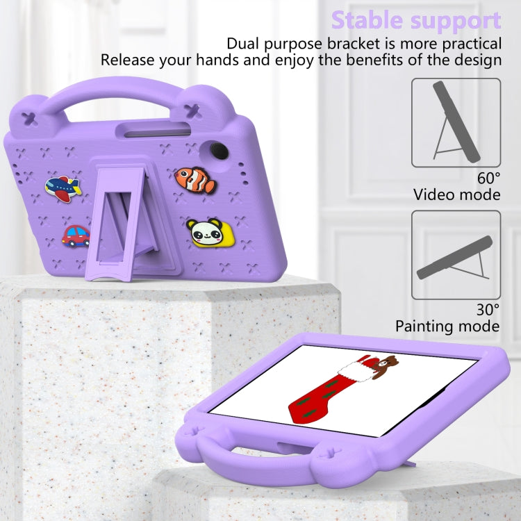 For Samsung Galaxy Tab A9 Handle Kickstand Children EVA Shockproof Tablet Case(Light Purple)