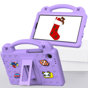 For Samsung Galaxy Tab A9 Handle Kickstand Children EVA Shockproof Tablet Case(Light Purple)