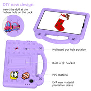 For Samsung Galaxy Tab A9 Handle Kickstand Children EVA Shockproof Tablet Case(Light Purple)