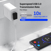 ENKAY 90 Degree Right Angle USB 3.0 Male to Type-C Female Adapter Converter