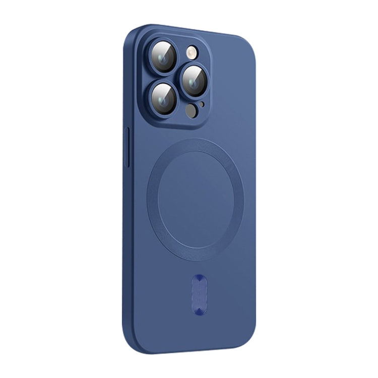 For iPhone 16 Pro Max ENKAY MagSafe Matte TPU Phone Case with Lens Film(Dark Blue)