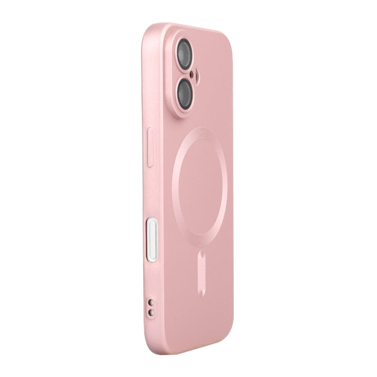 For iPhone 16 Plus ENKAY MagSafe Matte TPU Phone Case with Lens Film(Pink)