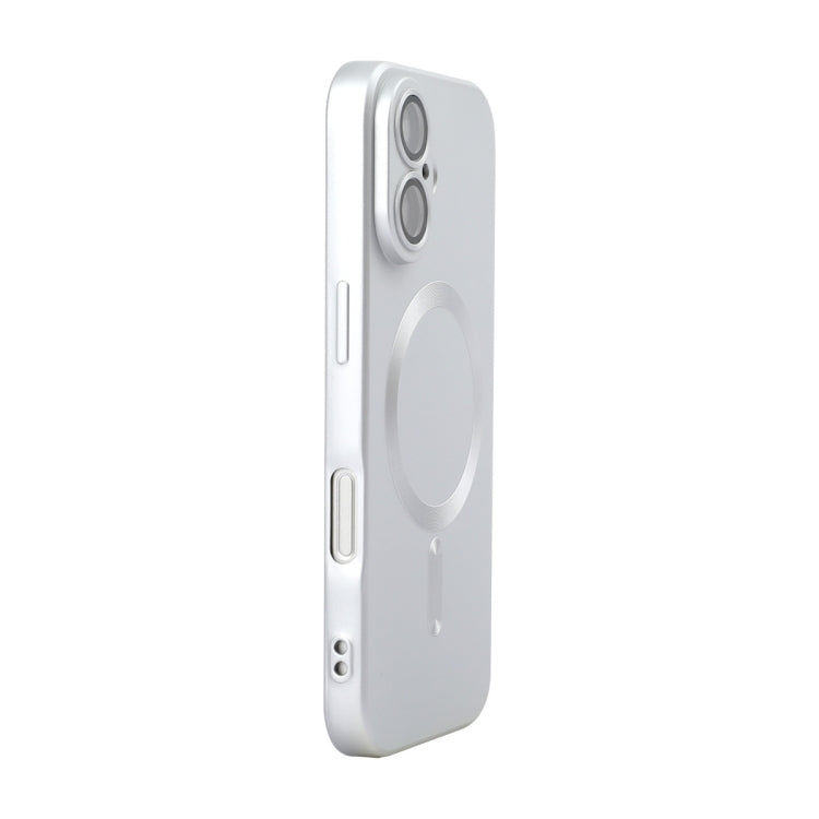 For iPhone 16 Plus ENKAY MagSafe Matte TPU Phone Case with Lens Film(Silver)