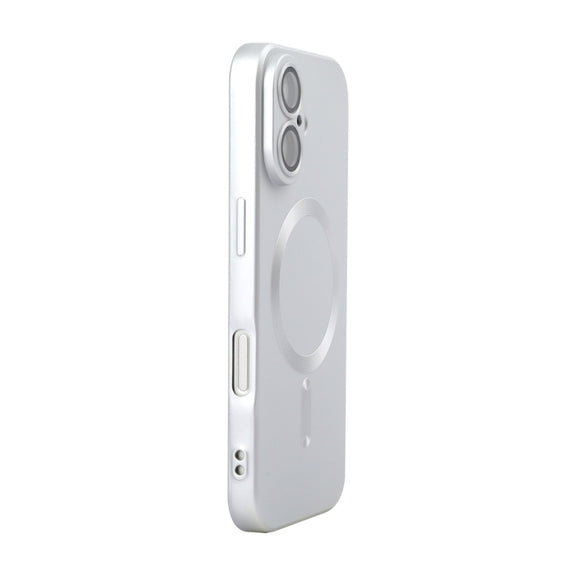 For iPhone 16 Plus ENKAY MagSafe Matte TPU Phone Case with Lens Film(Silver)