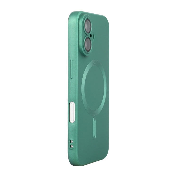For iPhone 16 ENKAY MagSafe Matte TPU Phone Case with Lens Film(Green)