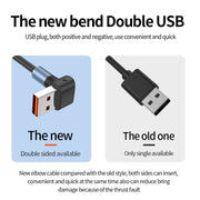 66W 3 in 1 USB Elbow to 8 Pin + Micro USB + USB-C / Type-C Fast Charging Spring Cable(Black)