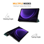 For Samsung Galaxy Tab S9 FE ENKAY Tri-fold Custer Texture Leather Smart Tablet Case(Black)