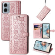 For Motorola MOTO G24 Power Cat and Dog Embossed Leather Phone Case(Rose Gold) - Motorola Cases by PMC TechLife | Online Shopping South Africa | PMC TechLife | Buy Now Pay Later Mobicred