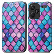 For Xiaomi Redmi Note 13 Pro+ CaseNeo Colorful Magnetic Leather Phone Case(Purple Scales)
