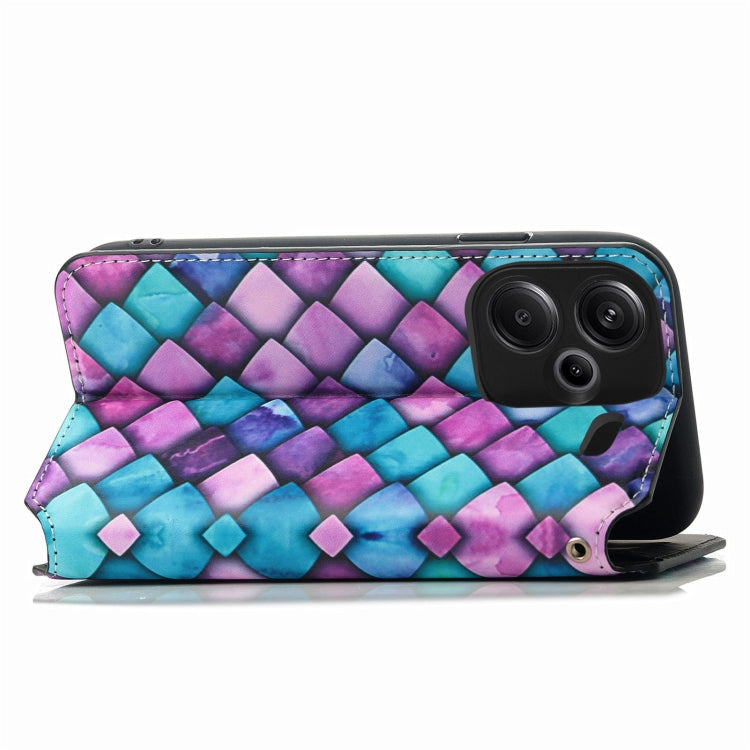 For Xiaomi Redmi Note 13 Pro+ CaseNeo Colorful Magnetic Leather Phone Case(Purple Scales)