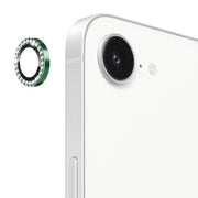 For iPhone 16e ENKAY AR Anti-reflection Individual Diamond Ring Camera Lens Glass Full Film(Deep Green)
