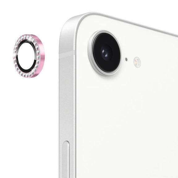 For iPhone 16e ENKAY AR Anti-reflection Individual Diamond Ring Camera Lens Glass Full Film(Pink)