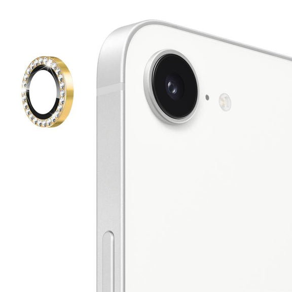 For iPhone 16e ENKAY AR Anti-reflection Individual Diamond Ring Camera Lens Glass Full Film(Golden)