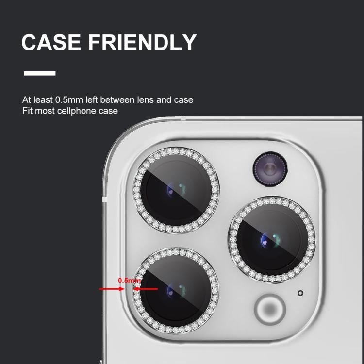 For iPhone 16e ENKAY AR Anti-reflection Individual Diamond Ring Camera Lens Glass Full Film(Black)