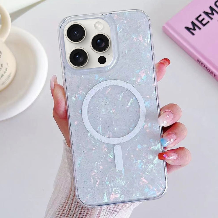 For iPhone 15 Pro Shell Texture MagSafe TPU Phone Case(Dazzling)