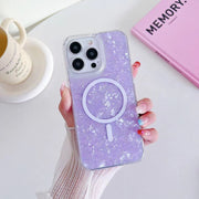 For iPhone 13 Pro Max Shell Texture MagSafe TPU Phone Case(Purple)