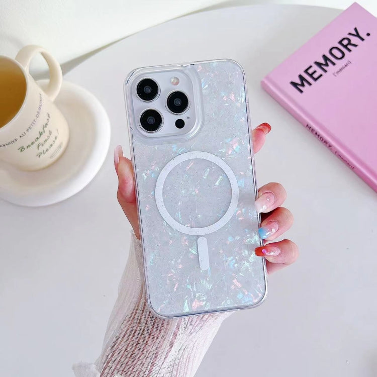 For iPhone 14 Pro Shell Texture MagSafe TPU Phone Case(Dazzling)