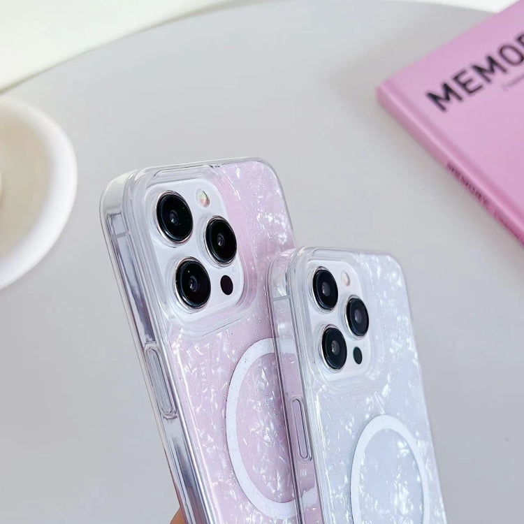 For iPhone 15 / 13 / 14 Shell Texture MagSafe TPU Phone Case(White)