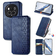 For Honor Magic6 Pro Cubic Grid Pressed Magnetic Leather Phone Case(Blue) - Honor Cases by PMC Jewellery | Online Shopping South Africa | PMC Jewellery | Buy Now Pay Later Mobicred