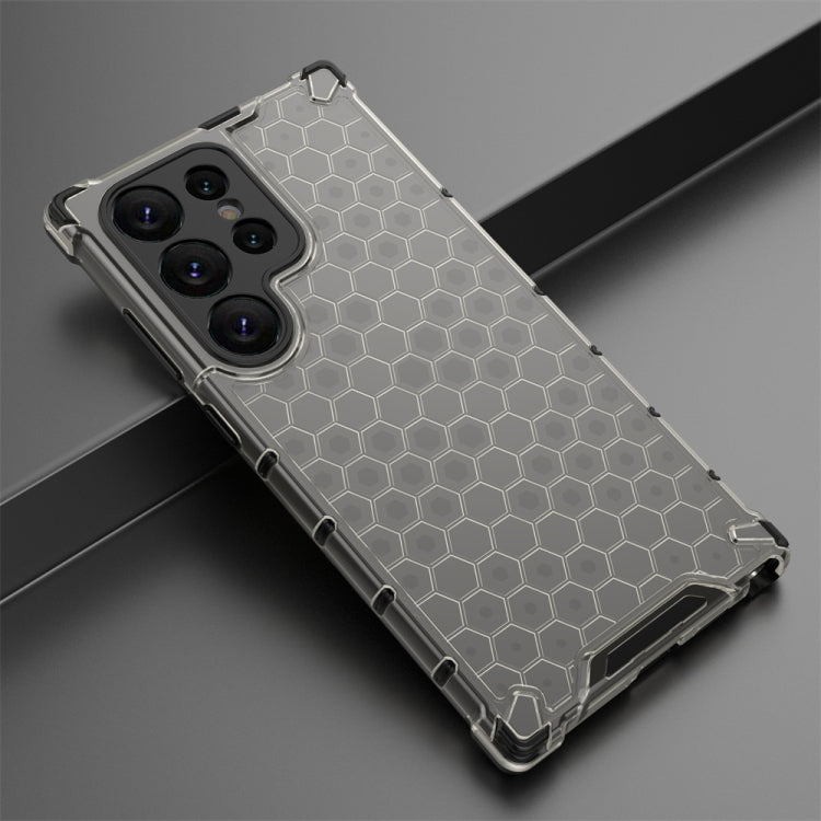 For Samsung Galaxy S24 Ultra 5G Shockproof Honeycomb Phone Case(Black)