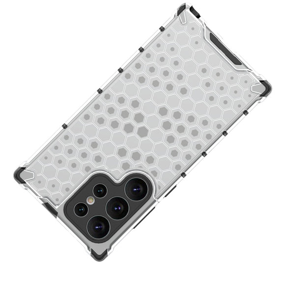 For Samsung Galaxy S24 Ultra 5G Shockproof Honeycomb Phone Case(Black)