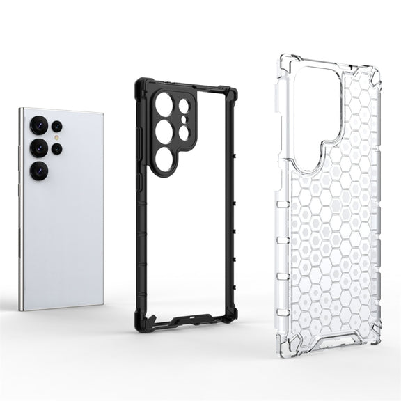 For Samsung Galaxy S24 Ultra 5G Shockproof Honeycomb Phone Case(White)