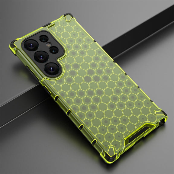 For Samsung Galaxy S24 Ultra 5G Shockproof Honeycomb Phone Case(Green)