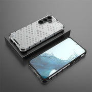 For Samsung Galaxy S24+ 5G Shockproof Honeycomb Phone Case(White)