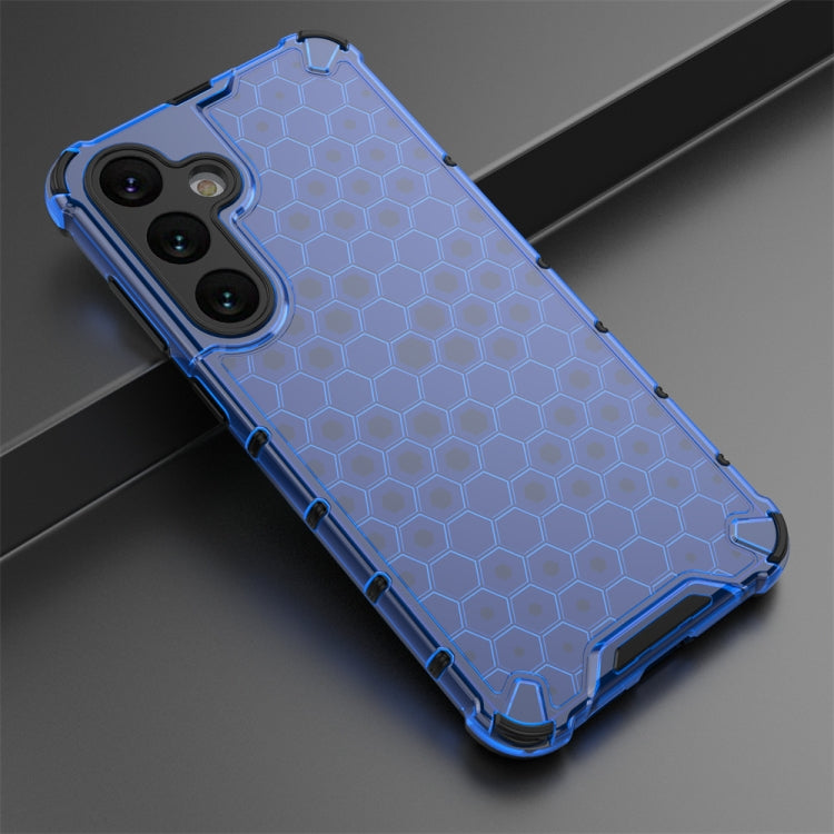 For Samsung Galaxy S24+ 5G Shockproof Honeycomb Phone Case(Blue)