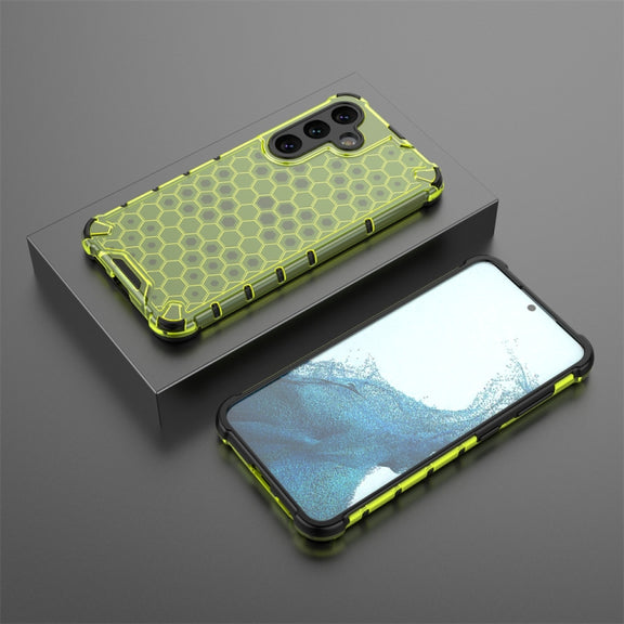 For Samsung Galaxy S24 5G Shockproof Honeycomb Phone Case(Green)