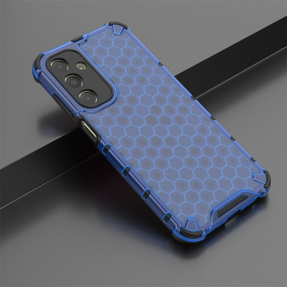 For Samsung Galaxy A25 5G Shockproof Honeycomb Phone Case(Blue)